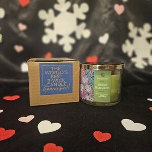 NWT Bath and Body Works Island Margarita 3-wick Candle - Green and Purple